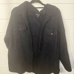 Torrid Black Pea Coat Classic Wool-like Blend